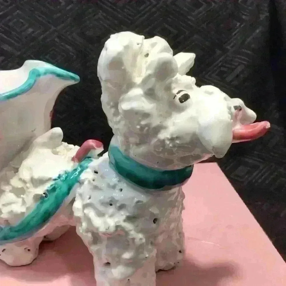 MCM Vintage Poodle Cart Planter Ceramic Made In Italy - Picture 6 of 15